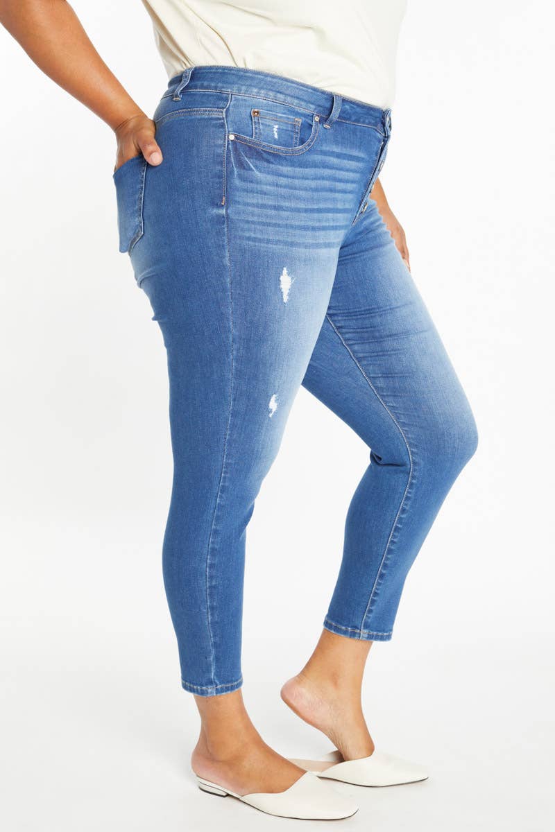 Curvy High Rise Ankle Skinny Jeans
