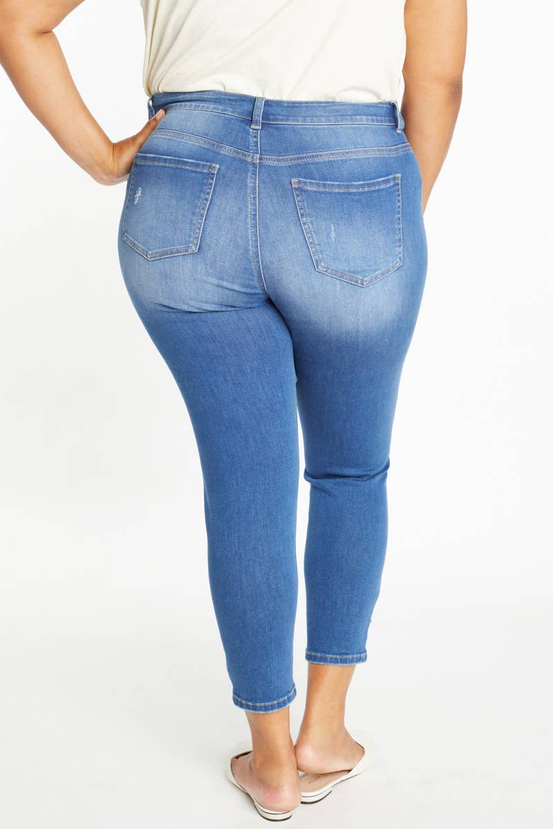 Curvy High Rise Ankle Skinny Jeans