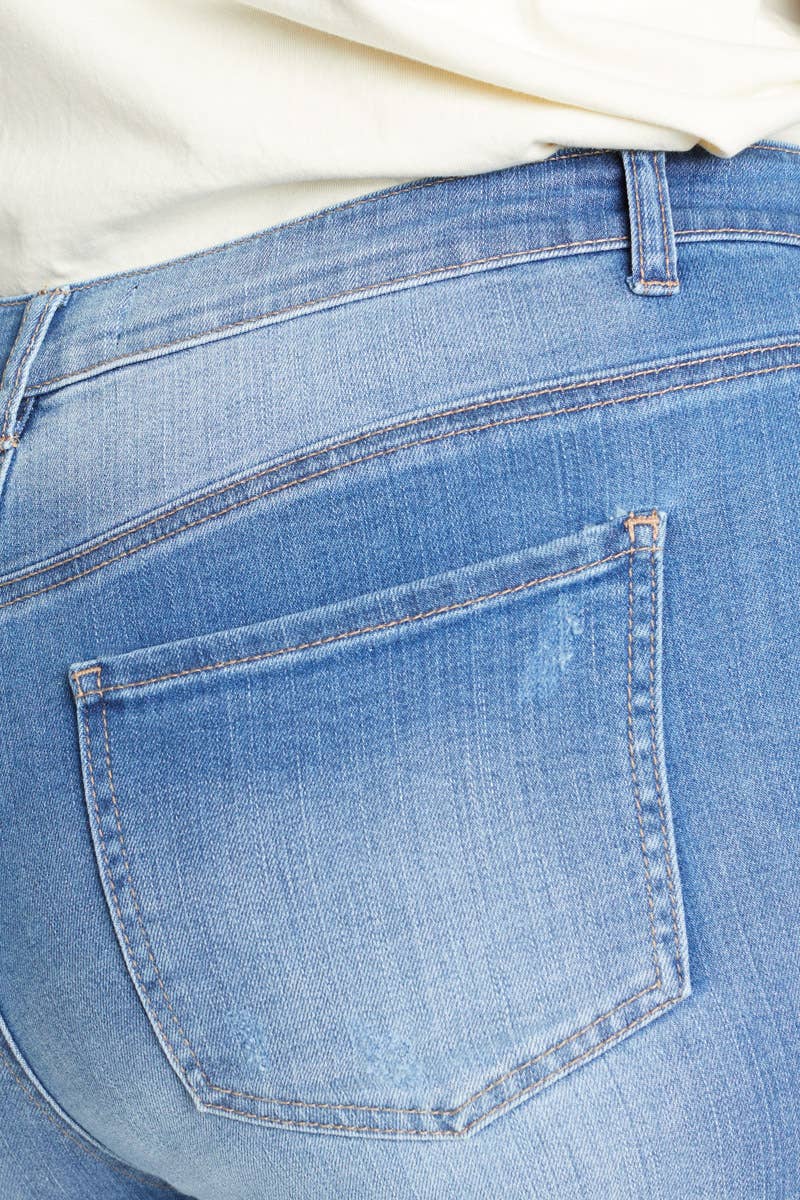 Curvy Distressed Ankle Skinny Jeans