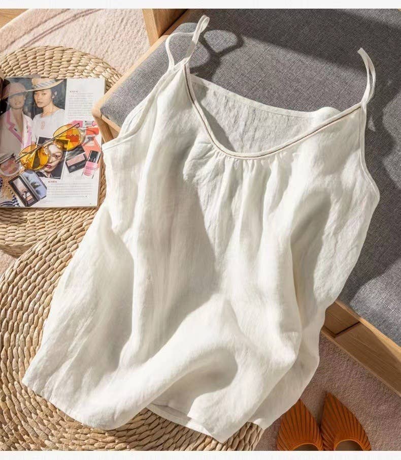 Hope & Sunshine - Cotton Linen Camisole Tank Top