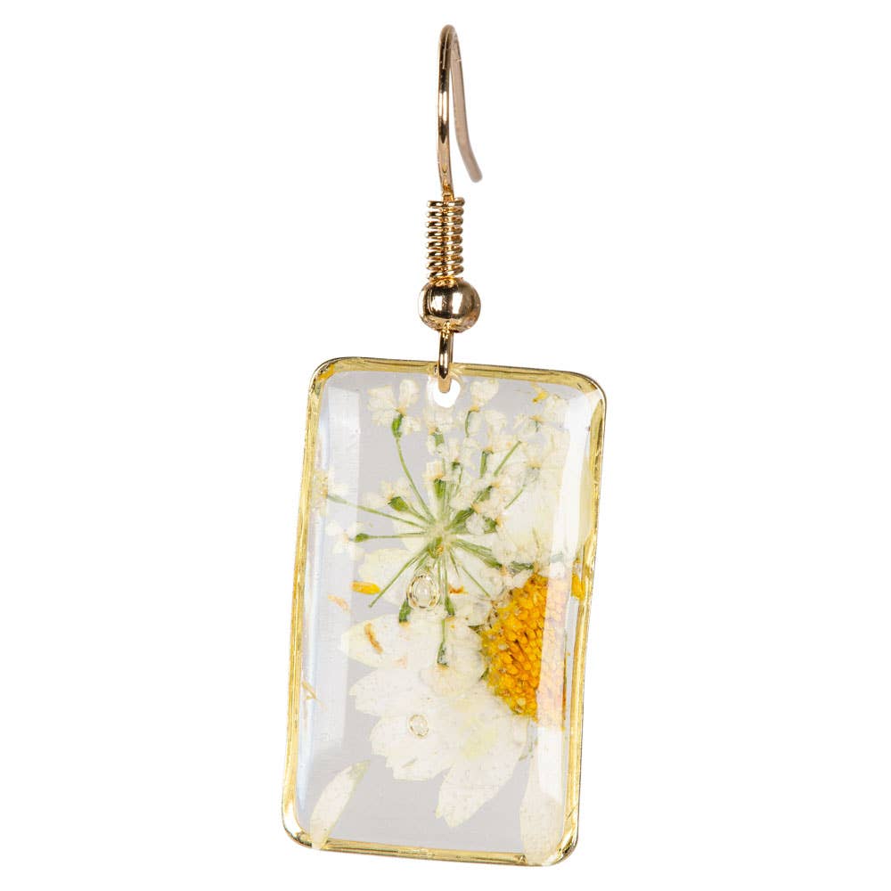 Benjamin International - DRIED SUNFLOWER RECANGLE EARRINGS