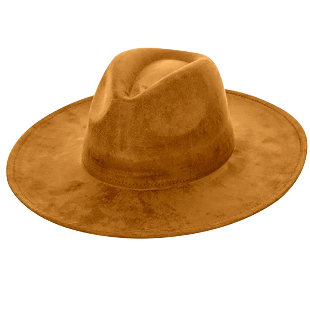 AdornWise - Vegan Suede Cowboy Hat - Flat Brim, Adjustable Fit