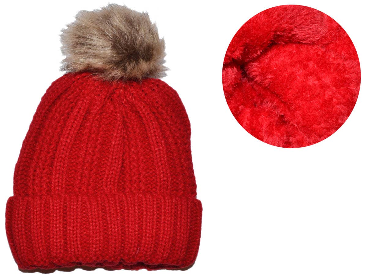 Winter Beanie W/ Removable Pom-Pom