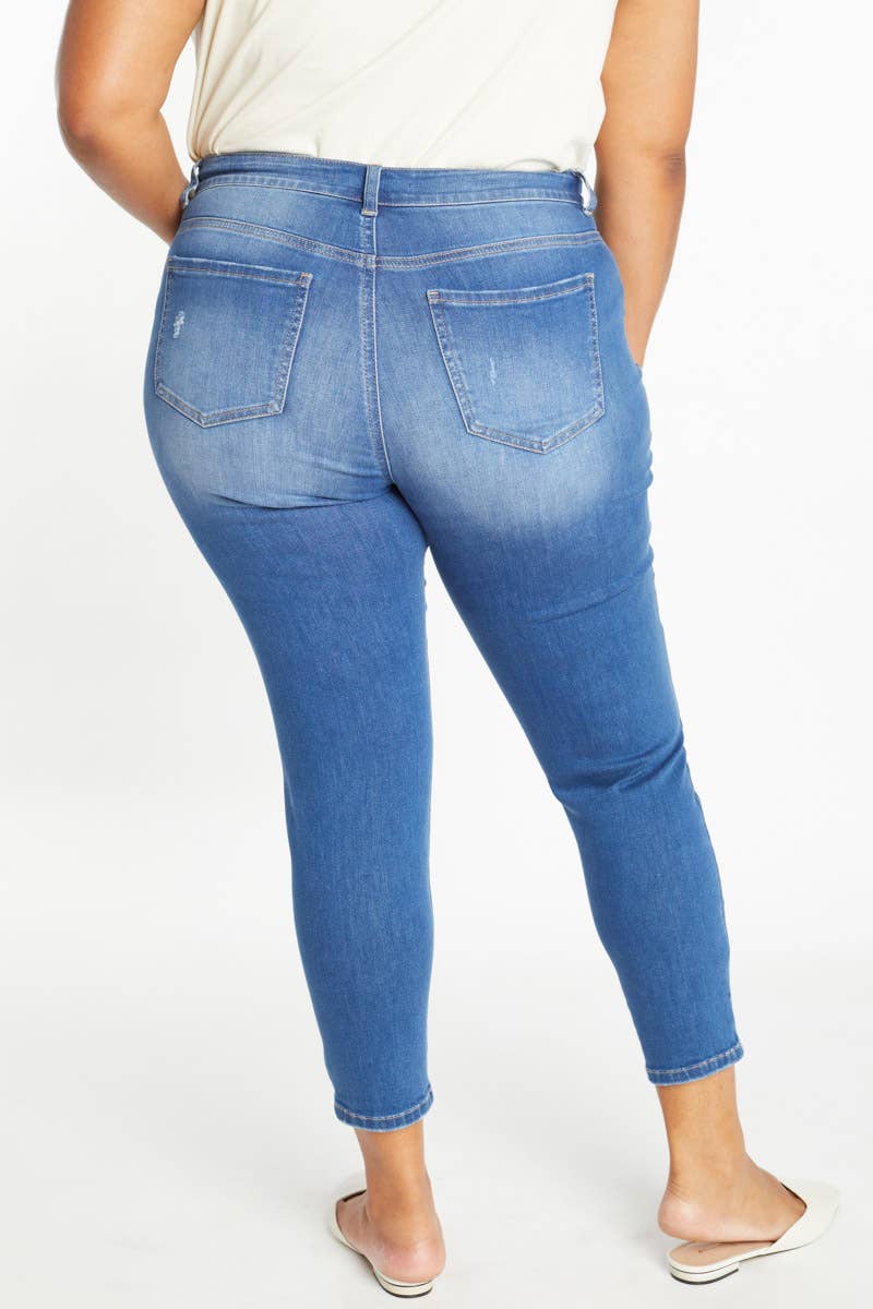 Curvy High Rise Ankle Skinny Jeans