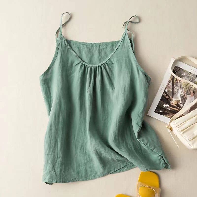 Hope & Sunshine - Cotton Linen Camisole Tank Top