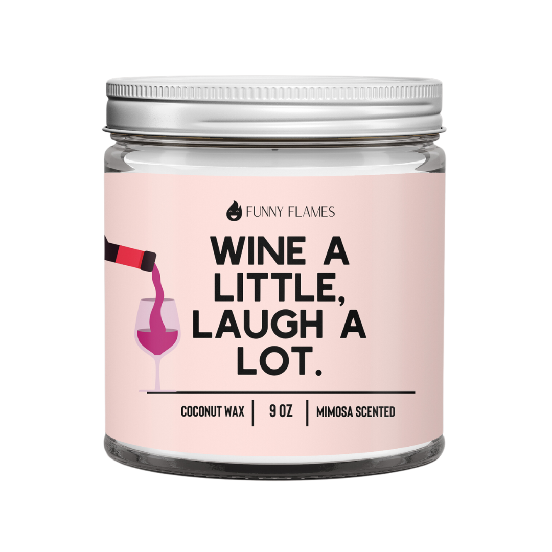 Funny Flames Candle Co - Les Creme - Wine A Little, Laugh A Lot - Funny Flames Candle