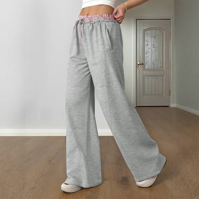 Lovesoft - TikTok Trend Color Block Wide Leg Casual Pants Women