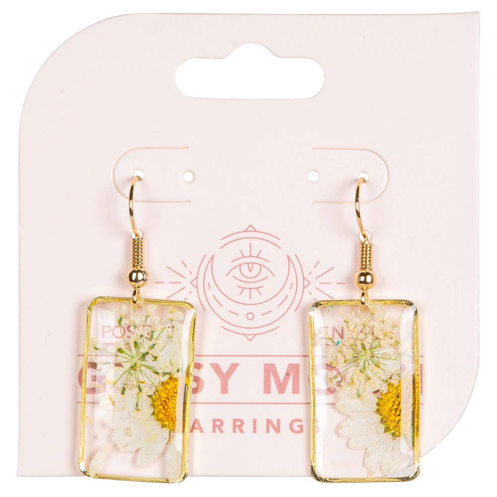 Benjamin International - DRIED SUNFLOWER RECANGLE EARRINGS