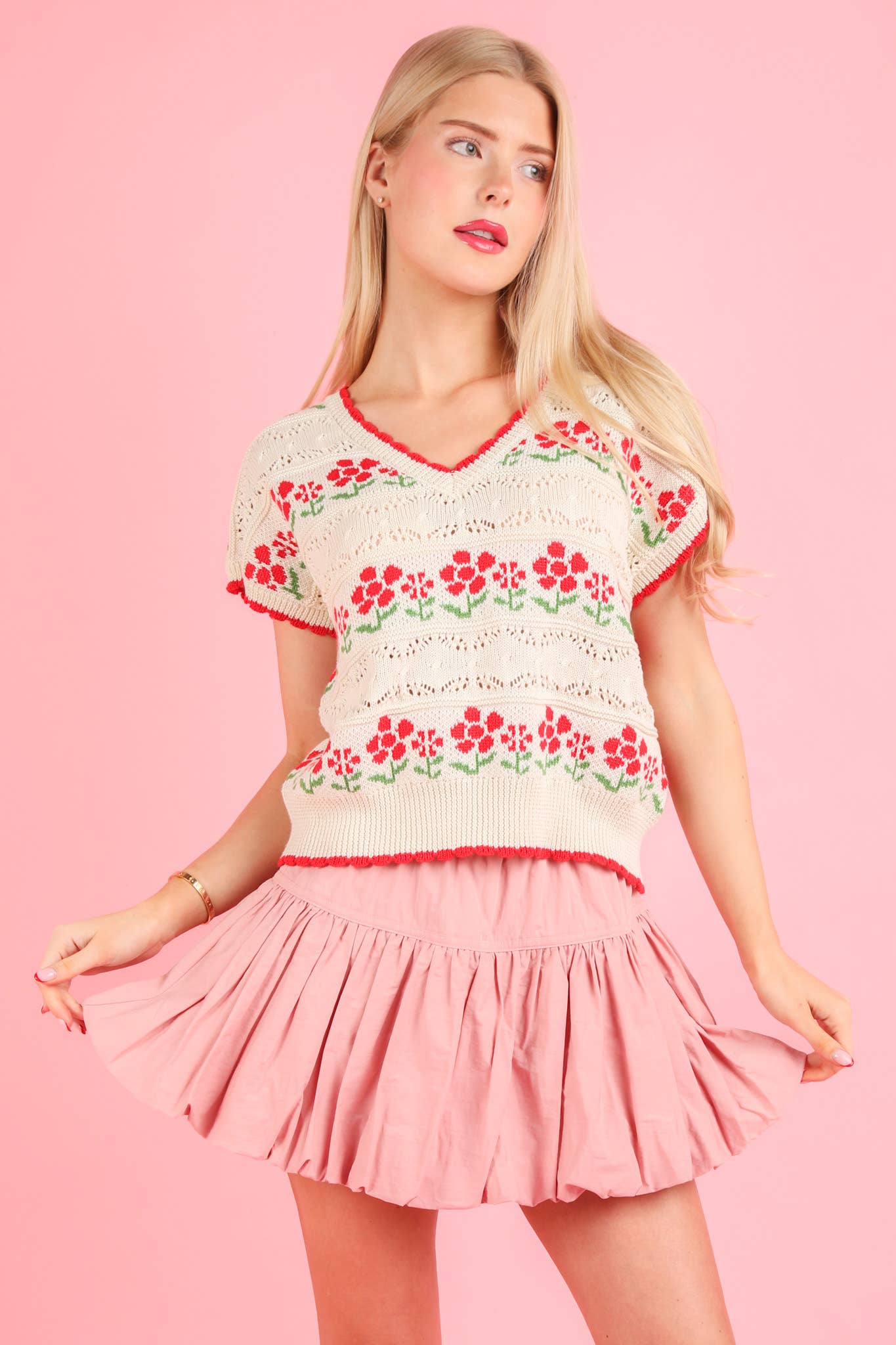 VERY J - NS50136-Bubble Mini Skirt with Inner Shorts