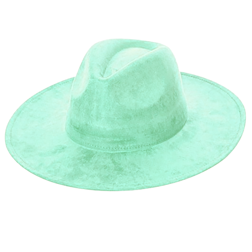 AdornWise - Vegan Suede Cowboy Hat - Flat Brim, Adjustable Fit