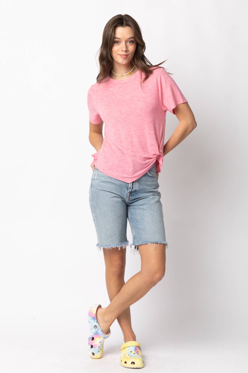 VERY J - NT10973-Twisted Hem Knit Top