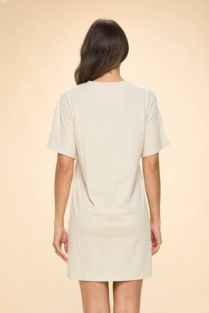 Foryeri - PREMIUM WASHED COTTON T SHIRT MIDI DRESS