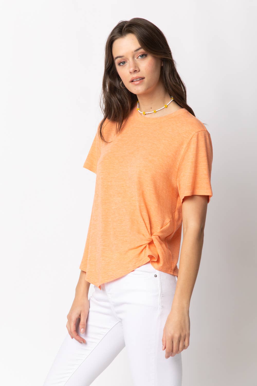 VERY J - NT10973-Twisted Hem Knit Top