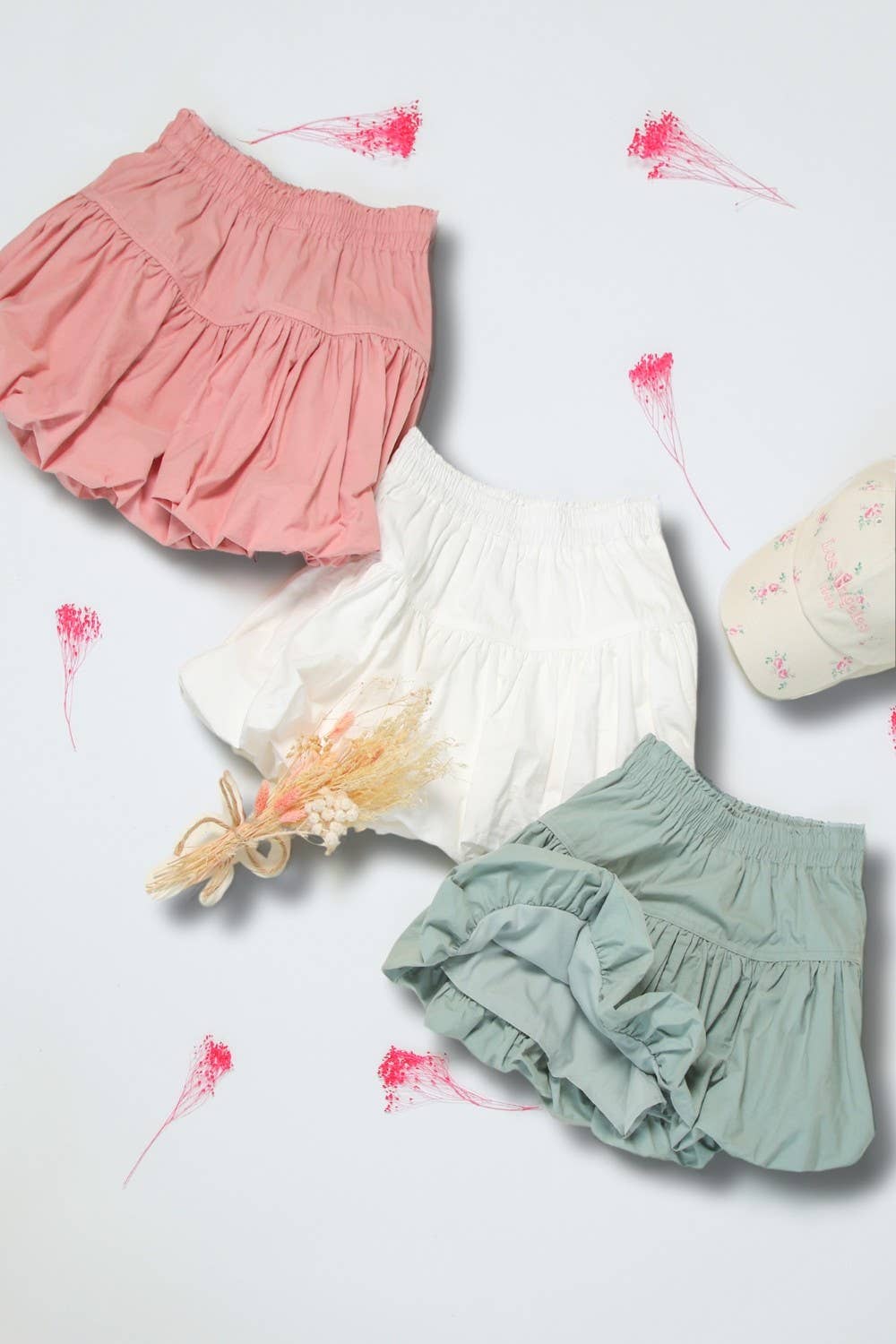 VERY J - NS50136-Bubble Mini Skirt with Inner Shorts