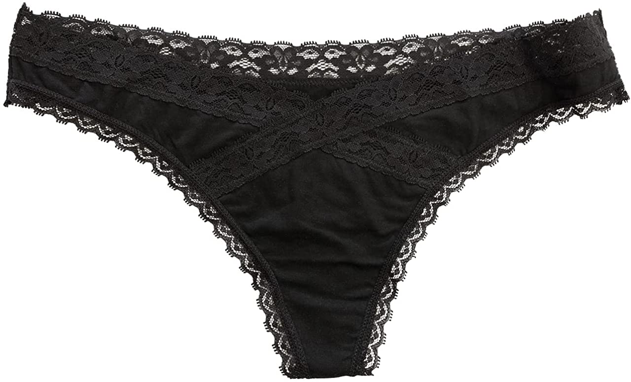 V-Front Modal Thong with Lace 3 Pack