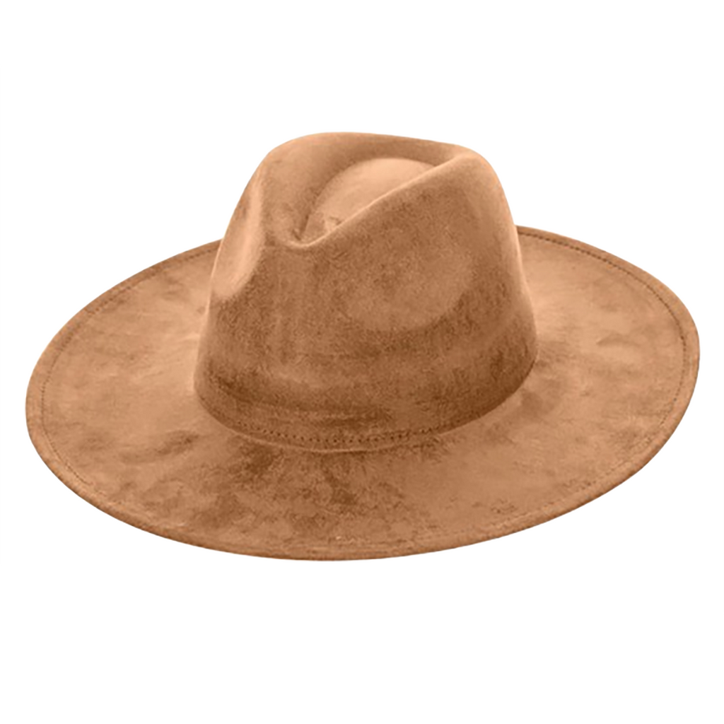 AdornWise - Vegan Suede Cowboy Hat - Flat Brim, Adjustable Fit