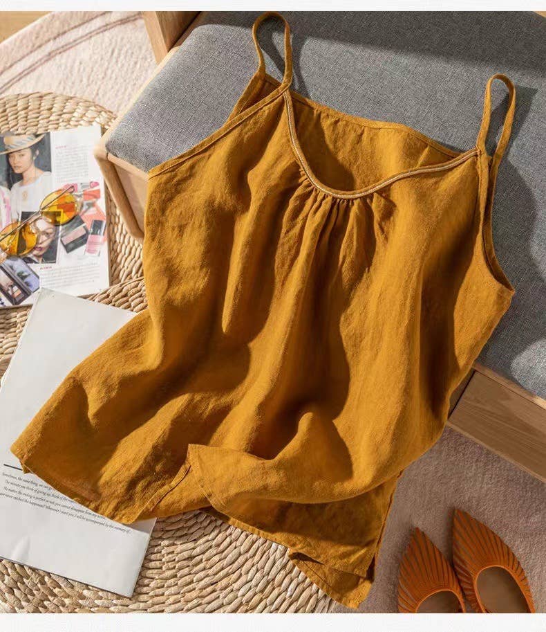 Hope & Sunshine - Cotton Linen Camisole Tank Top