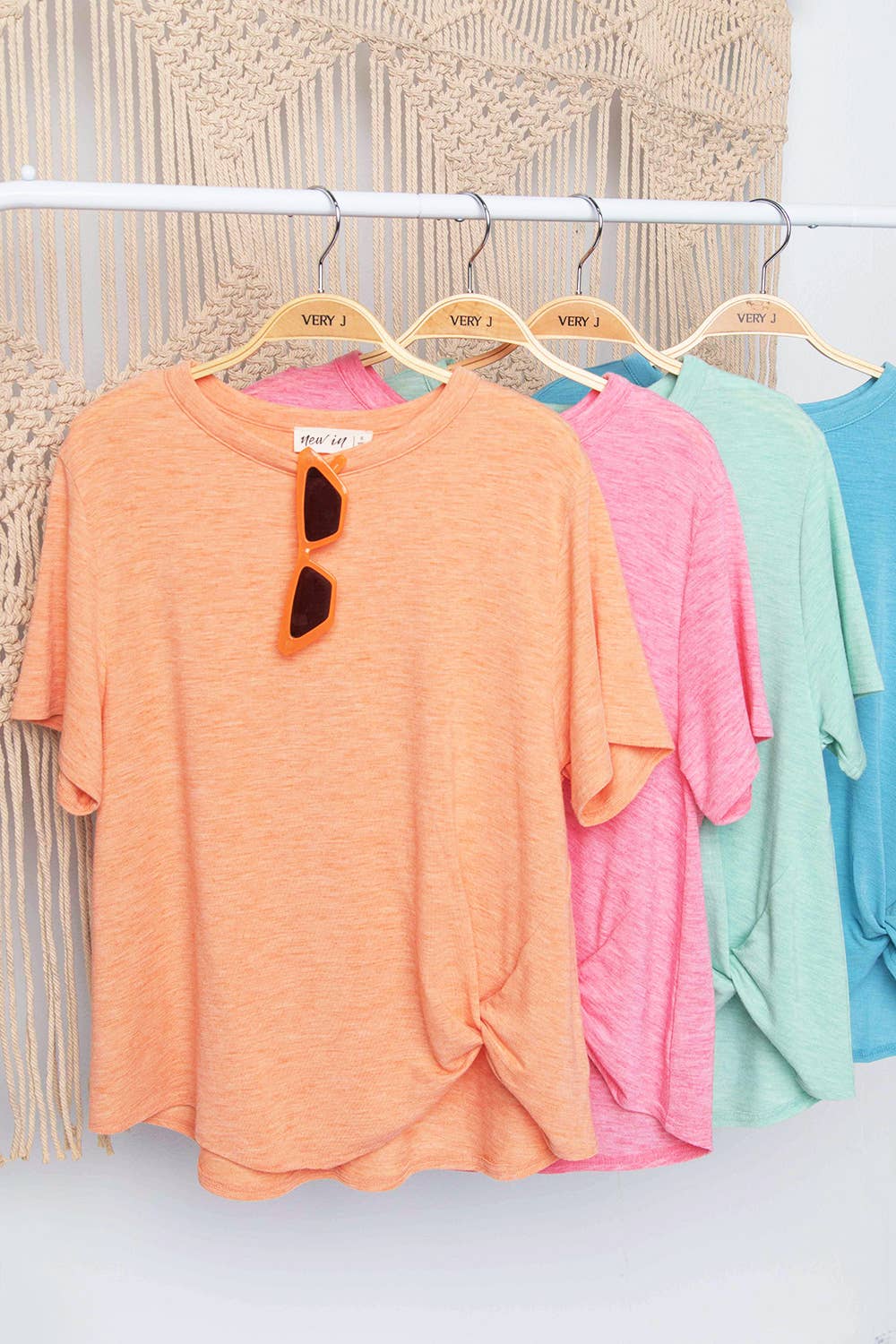 VERY J - NT10973-Twisted Hem Knit Top