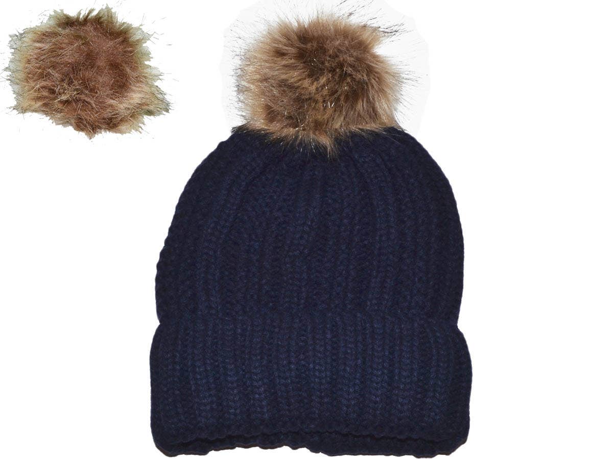 Winter Beanie W/ Removable Pom-Pom