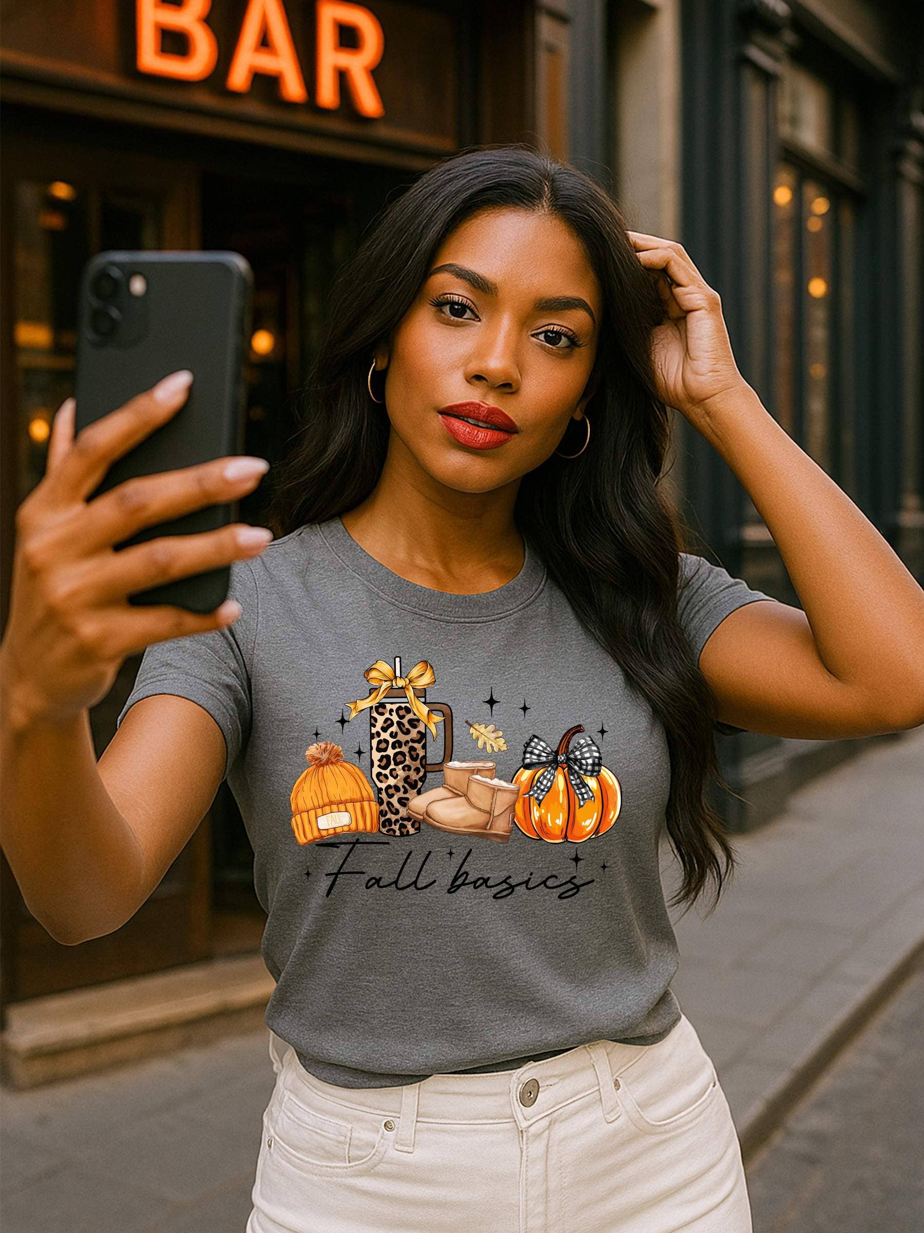 PLAYFUL FALL GRAPHIC TEE – CASUAL AUTUMN LOUNGEWEAR
