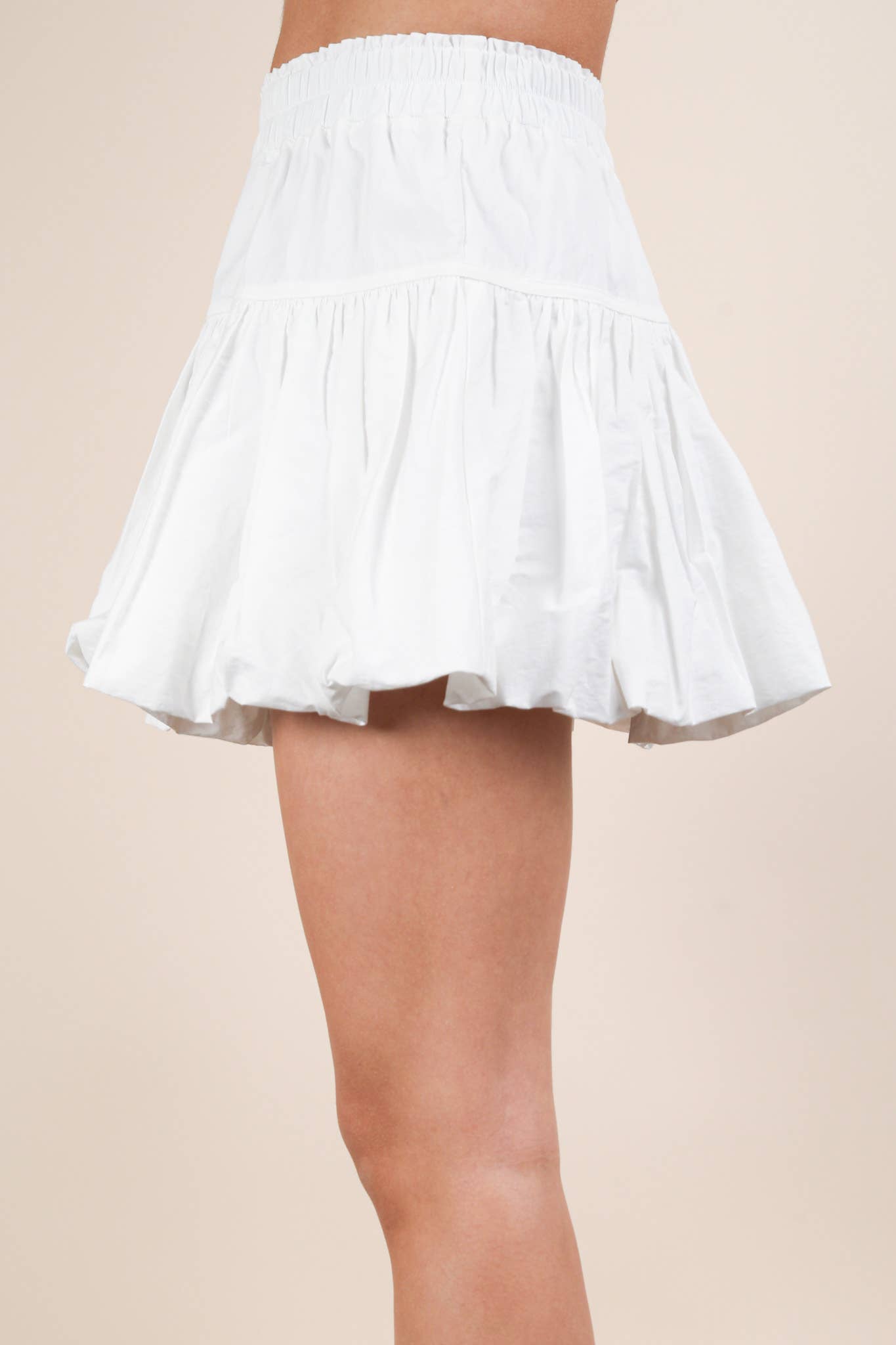 VERY J - NS50136-Bubble Mini Skirt with Inner Shorts