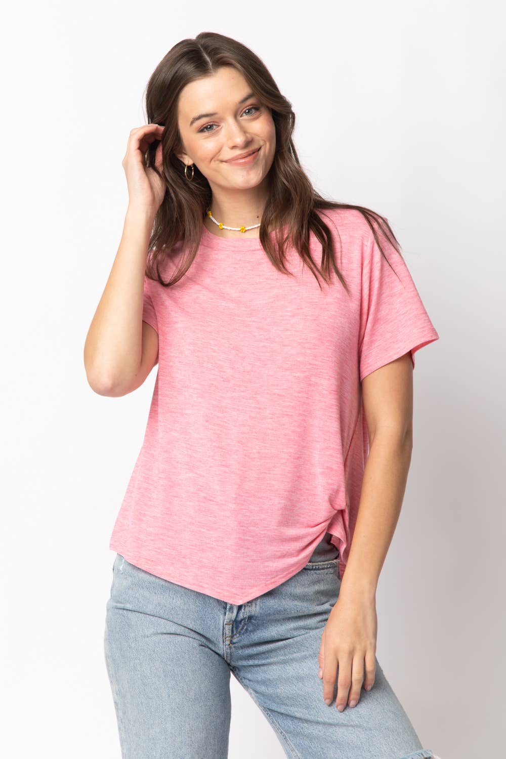 VERY J - NT10973-Twisted Hem Knit Top