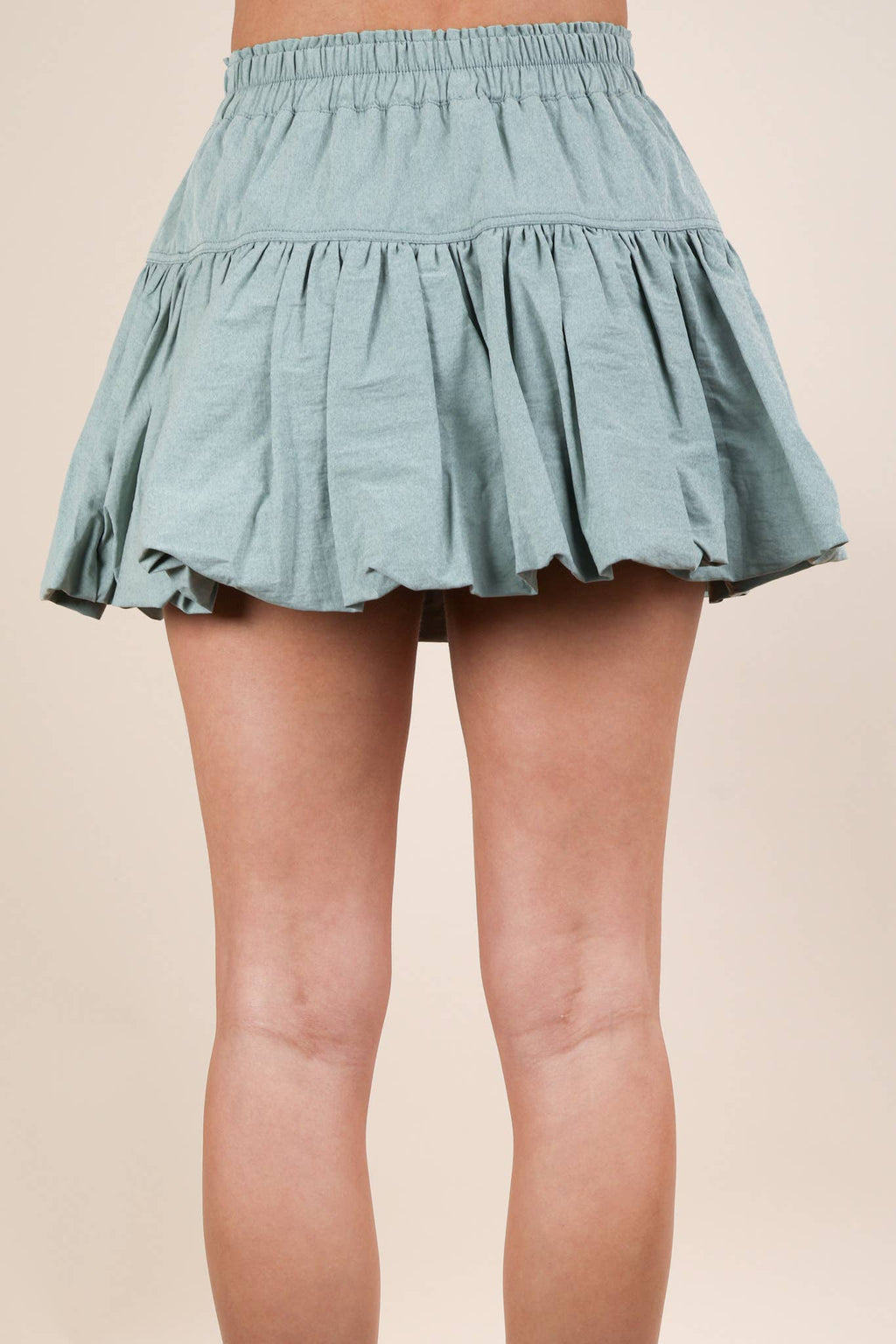 VERY J - NS50136-Bubble Mini Skirt with Inner Shorts