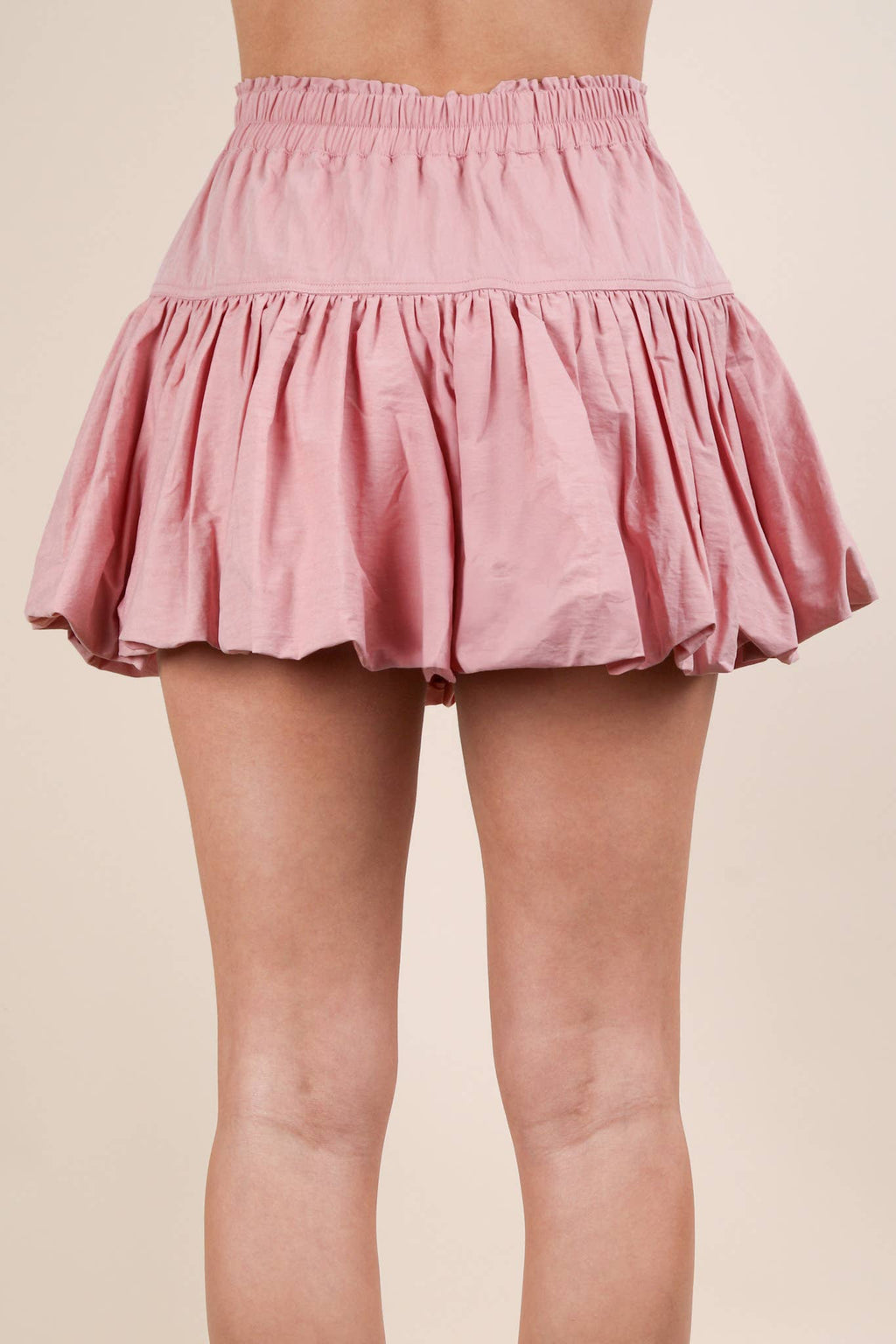 VERY J - NS50136-Bubble Mini Skirt with Inner Shorts