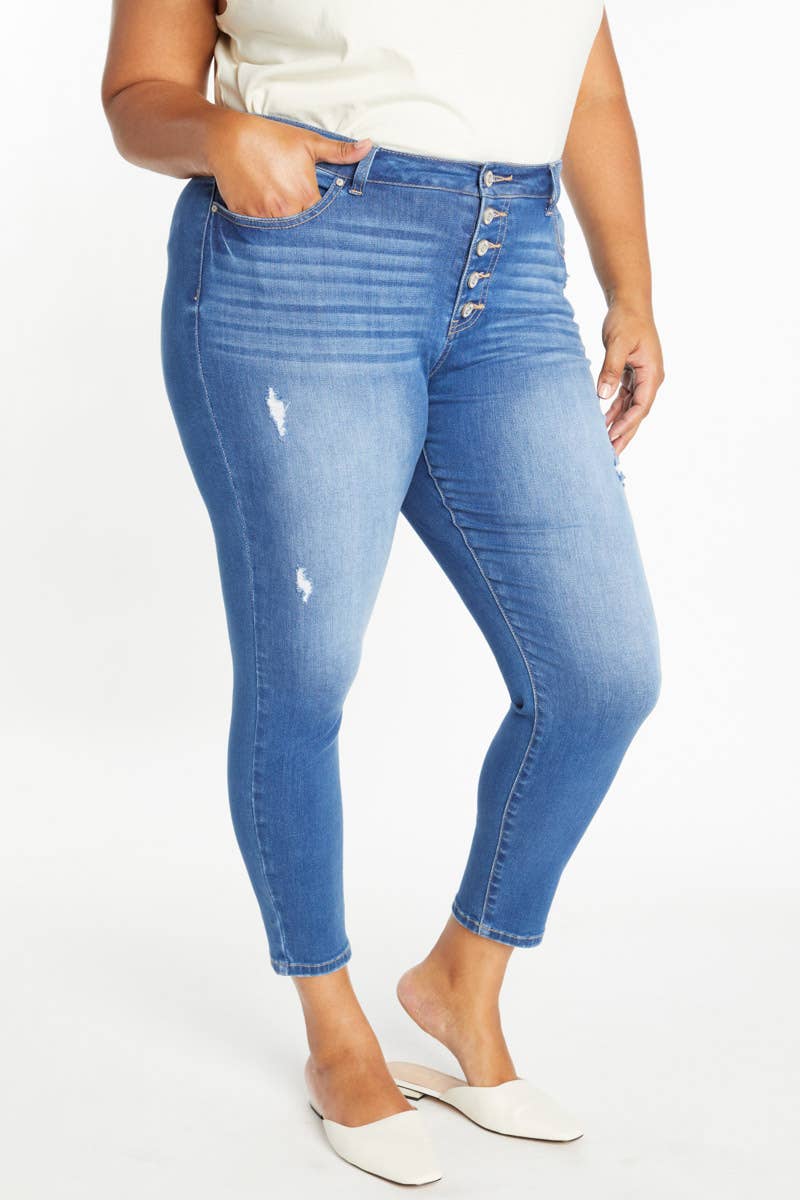Curvy High Rise Ankle Skinny Jeans