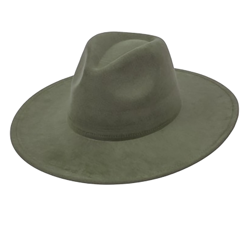 AdornWise - Vegan Suede Cowboy Hat - Flat Brim, Adjustable Fit