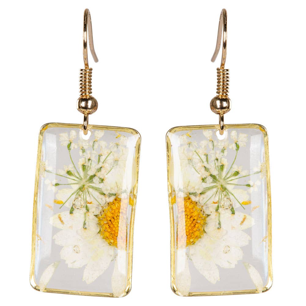 Benjamin International - DRIED SUNFLOWER RECANGLE EARRINGS