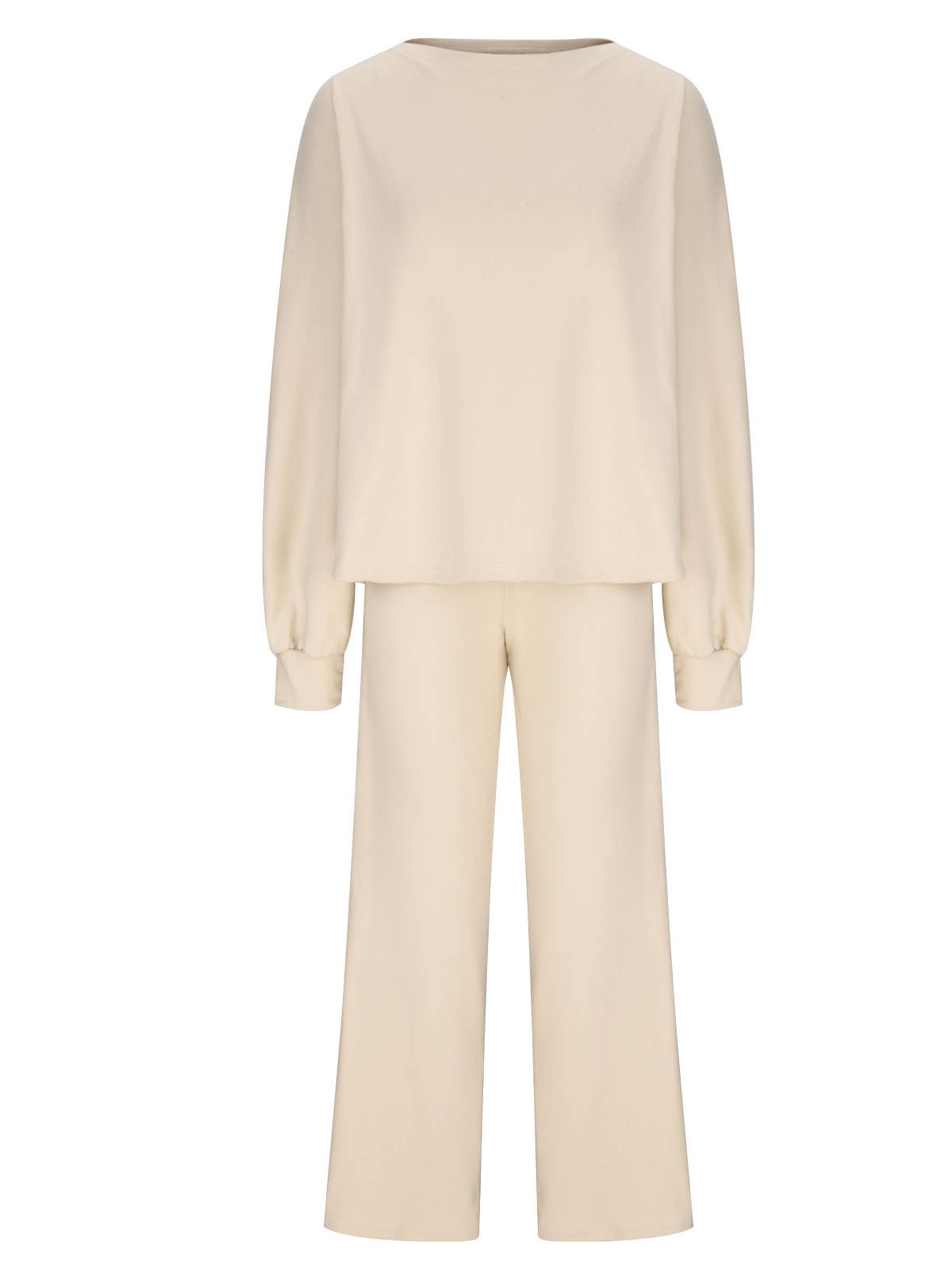 Round Neck Long Sleeved Top With Drawstring Design Pant