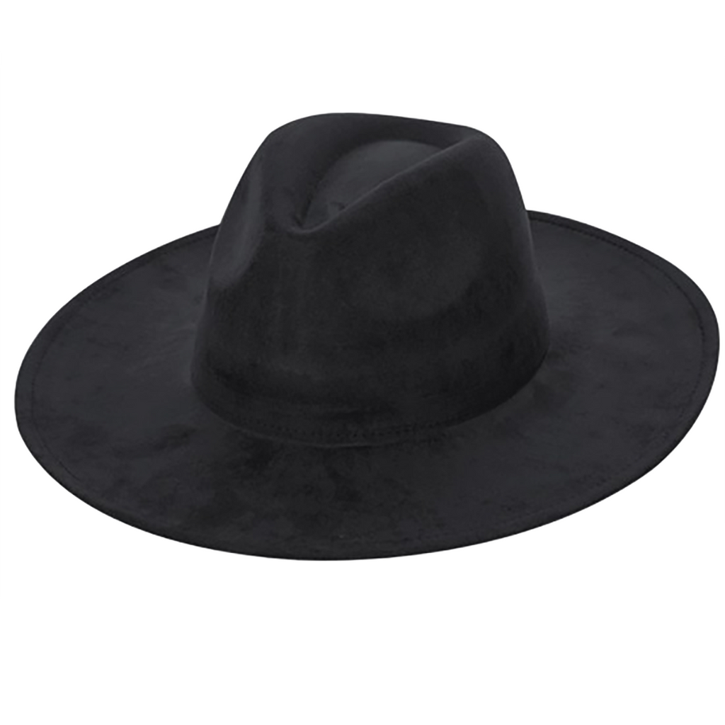 AdornWise - Vegan Suede Cowboy Hat - Flat Brim, Adjustable Fit