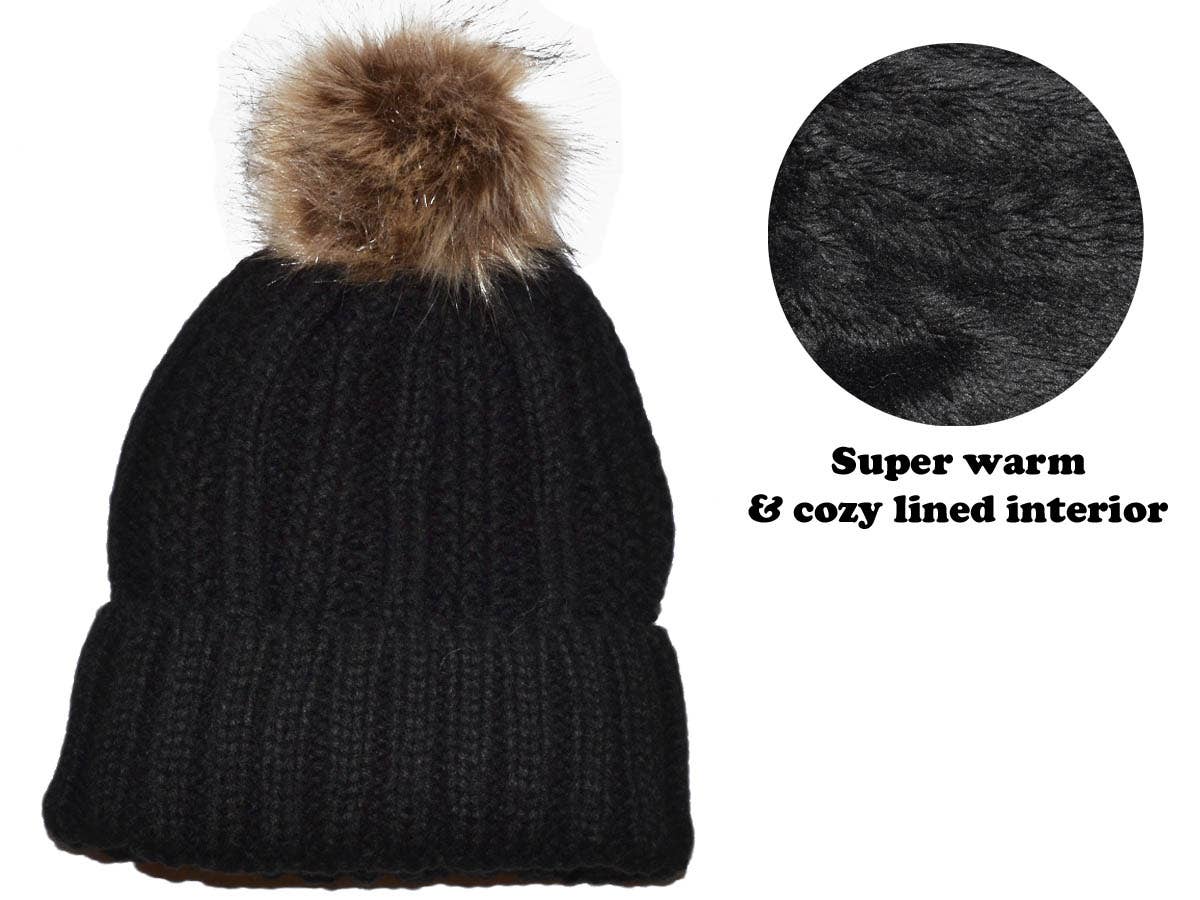 Winter Beanie W/ Removable Pom-Pom