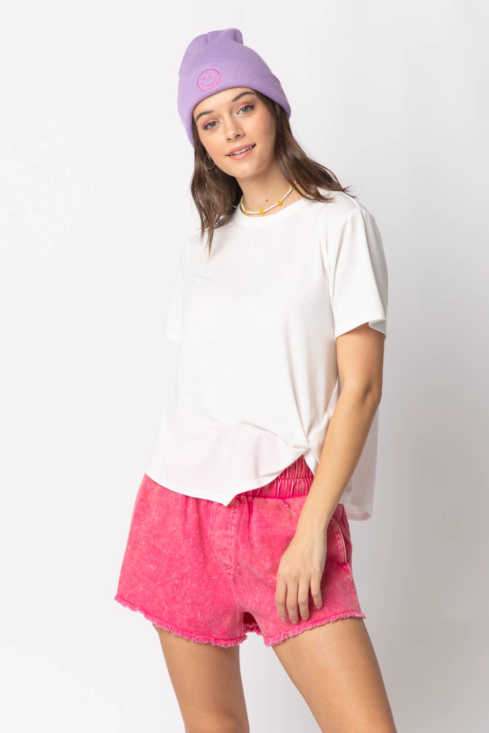 VERY J - NT10973-Twisted Hem Knit Top