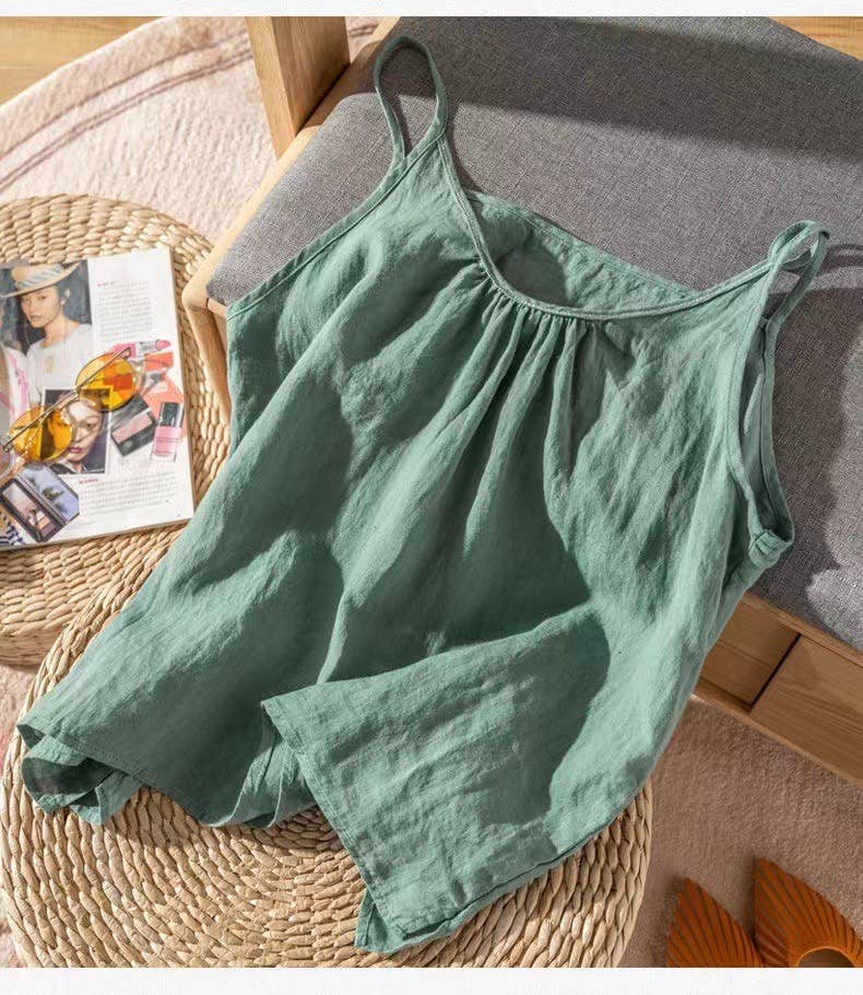 Hope & Sunshine - Cotton Linen Camisole Tank Top