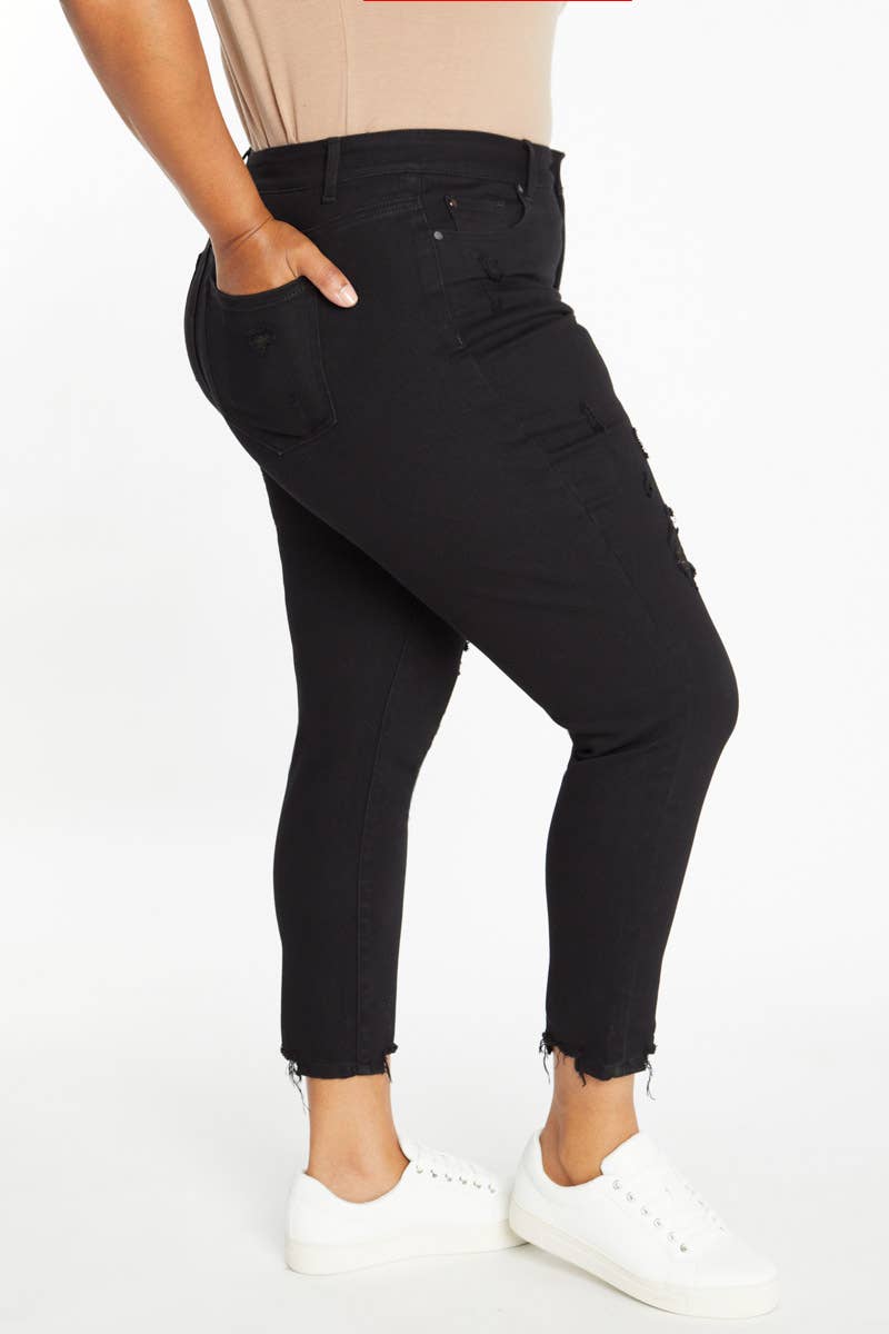 Curvy Distressed Ankle Skinny Jeans