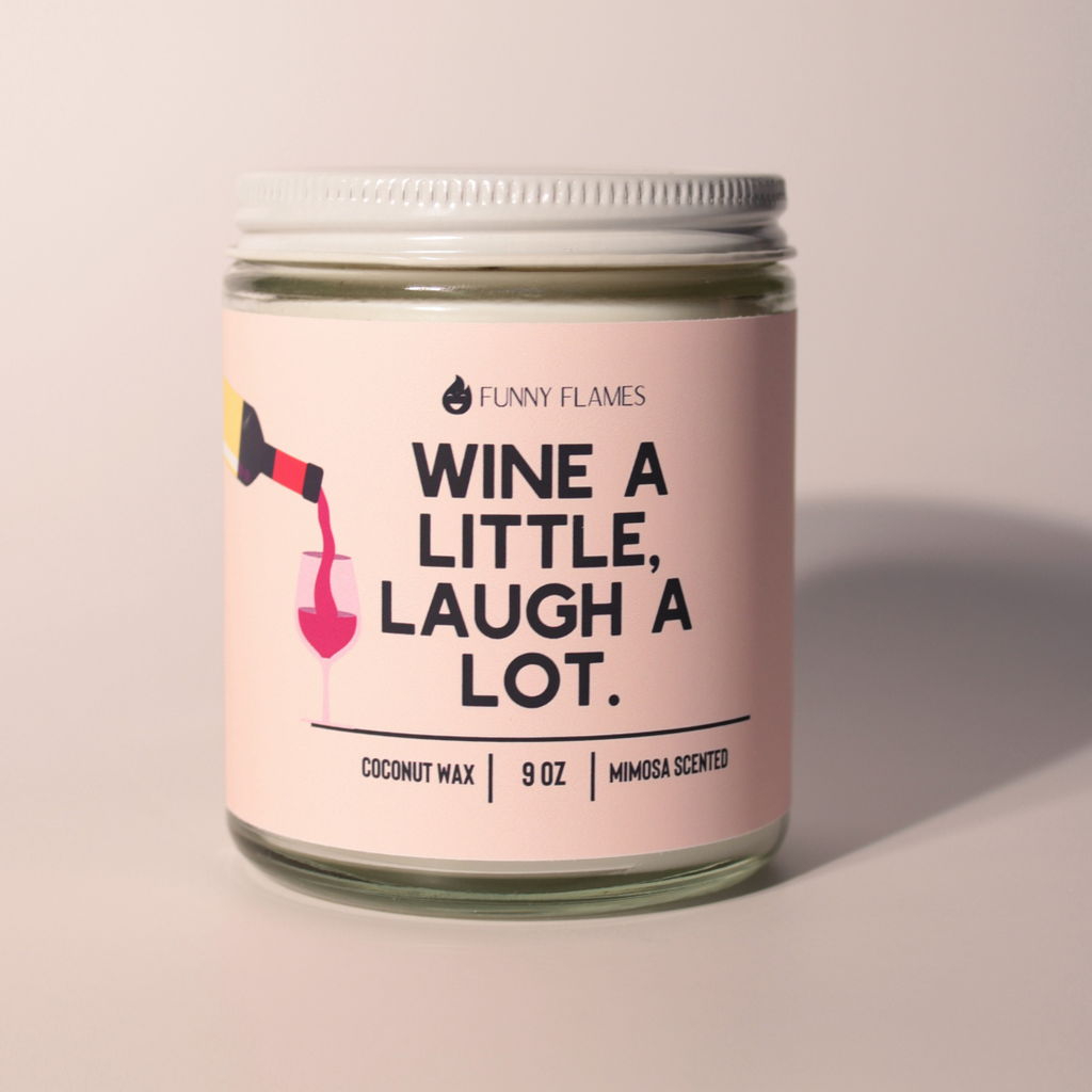 Funny Flames Candle Co - Les Creme - Wine A Little, Laugh A Lot - Funny Flames Candle