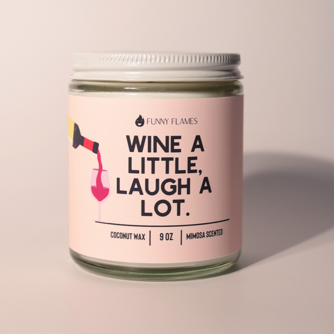 Funny Flames Candle Co - Les Creme - Wine A Little, Laugh A Lot - Funny Flames Candle