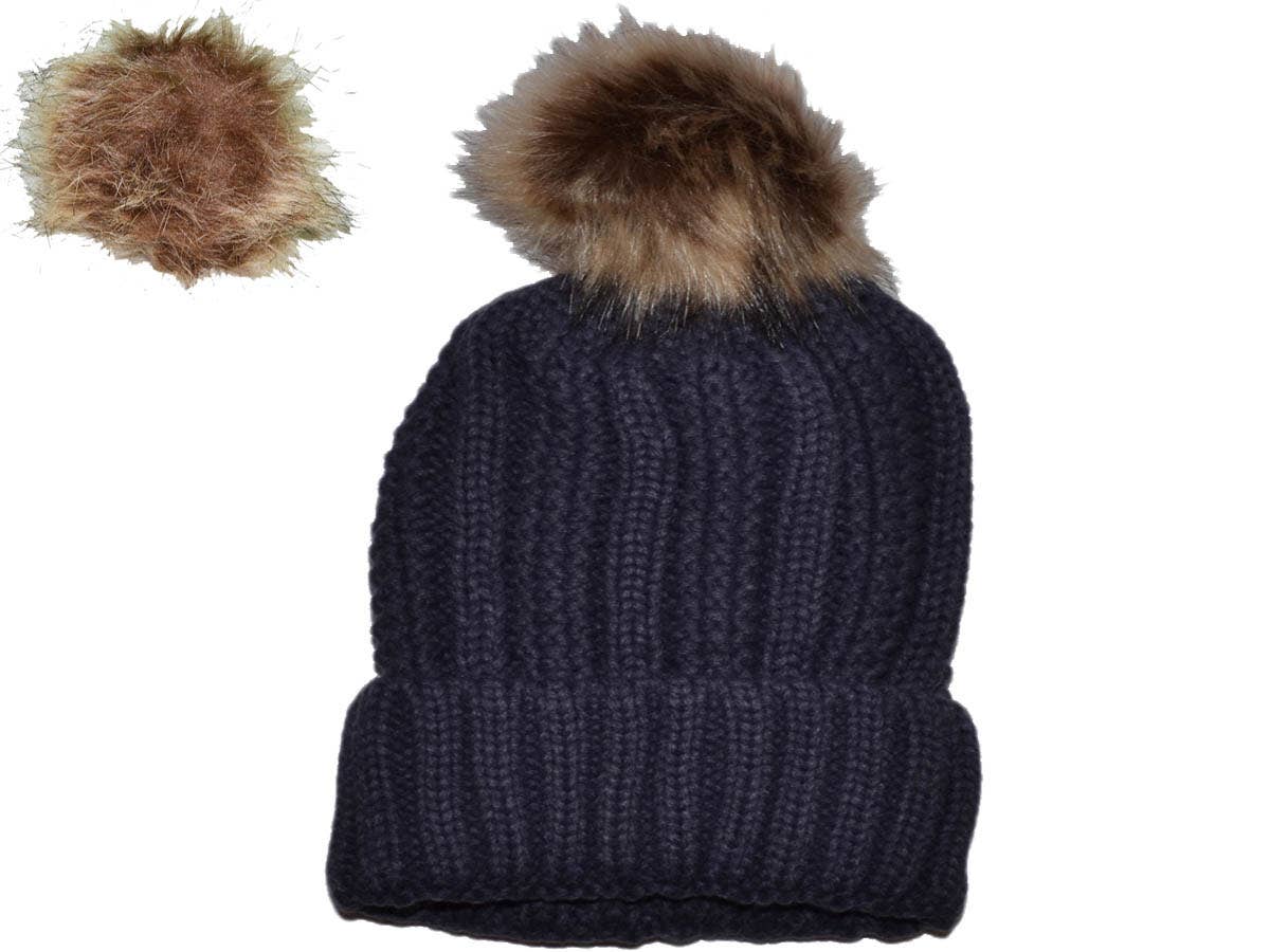 Winter Beanie W/ Removable Pom-Pom