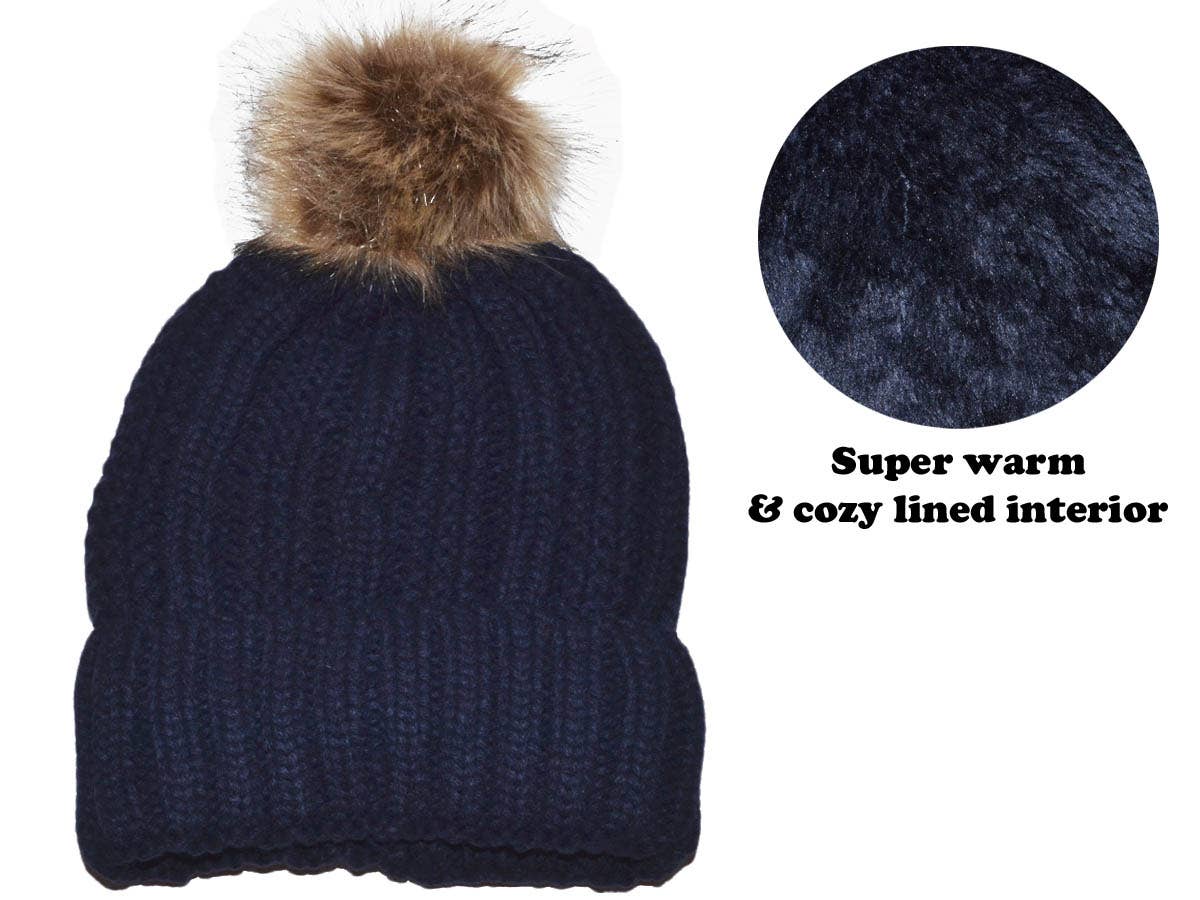 Winter Beanie W/ Removable Pom-Pom