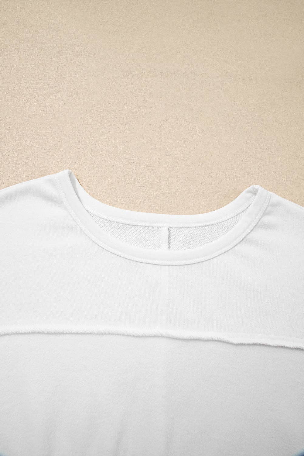 Lovesoft - White Textured Raw Seam Plus Size Pullover Top and Drawstring Pants Set