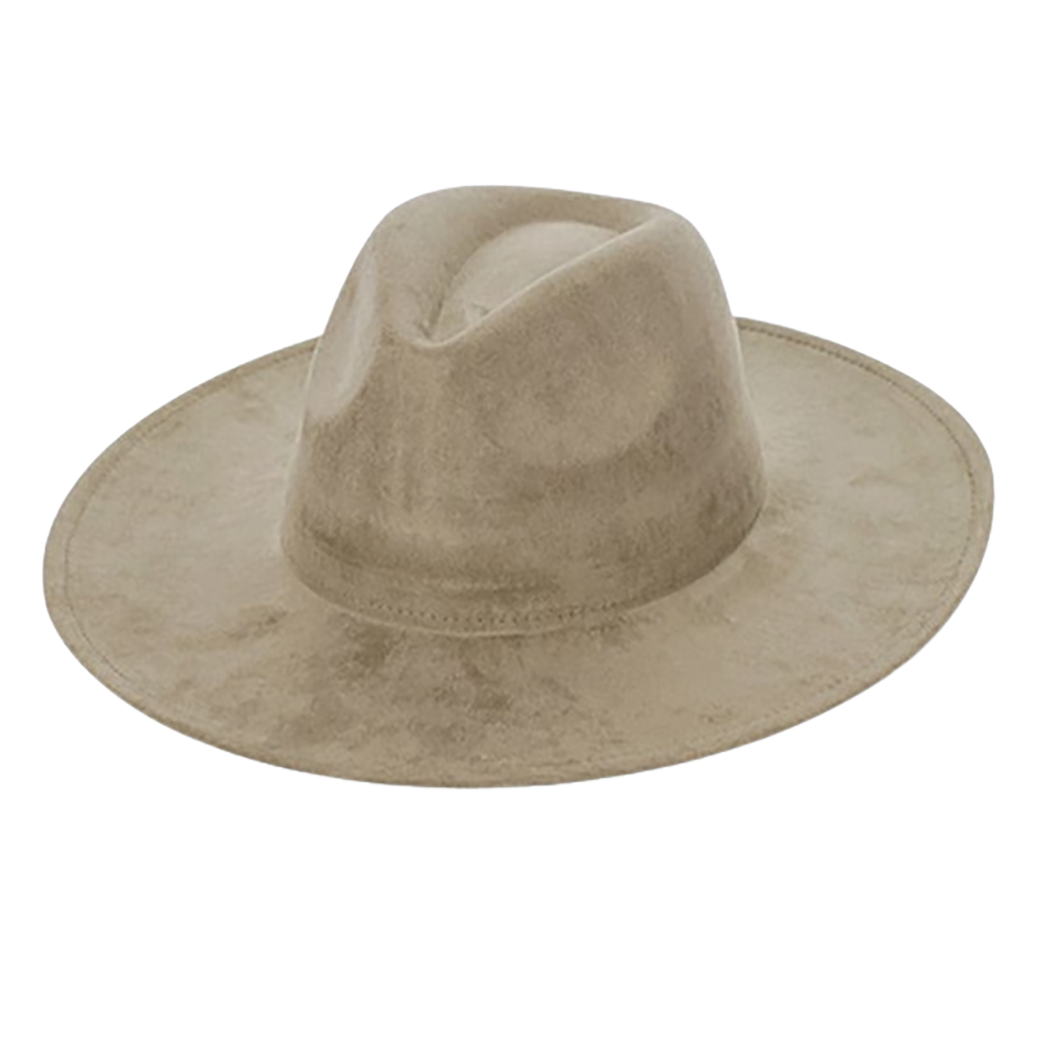 AdornWise - Vegan Suede Cowboy Hat - Flat Brim, Adjustable Fit