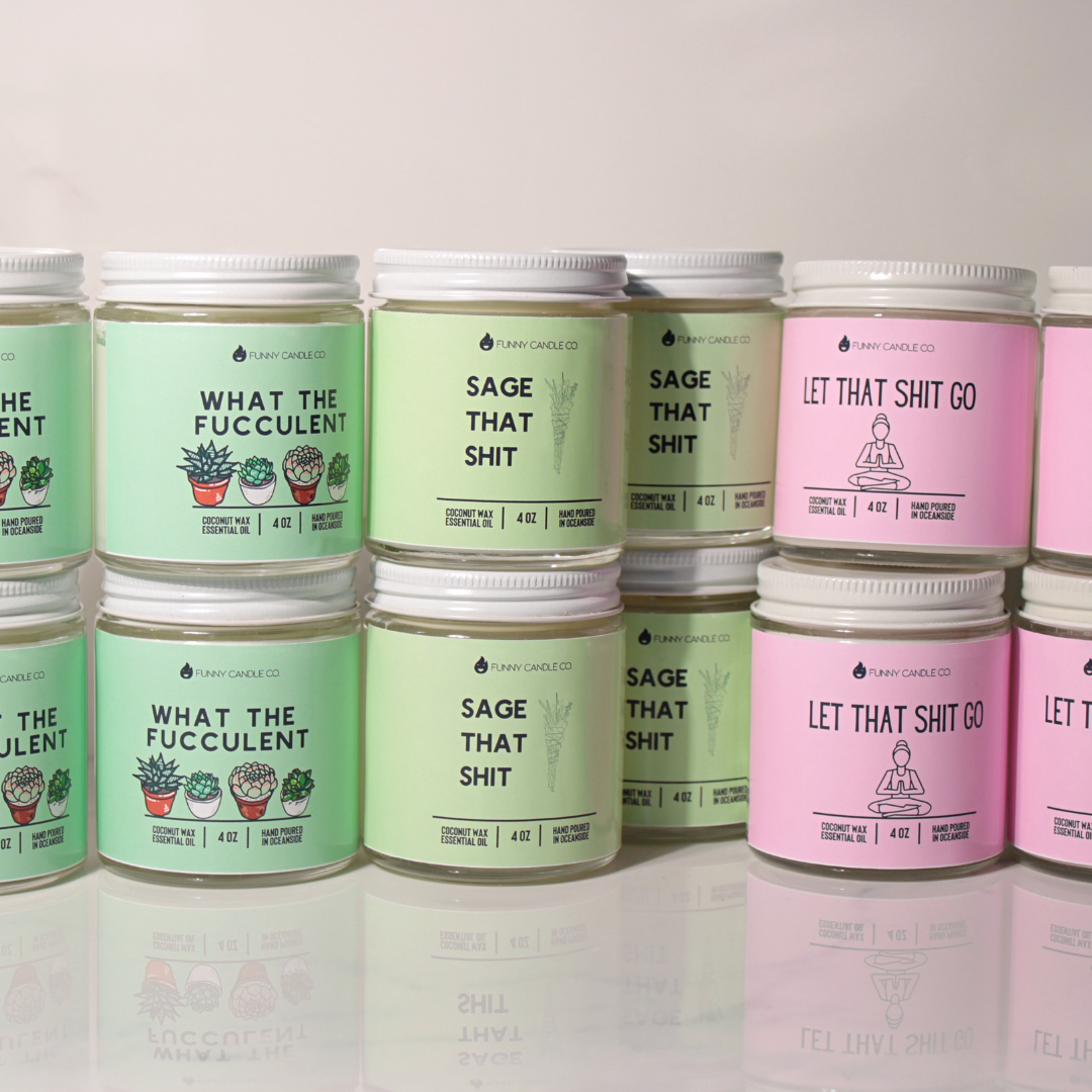 Funny Flames Candle Co - Les Creme - Best Selling 4oz Candles- Funny Flames Candle