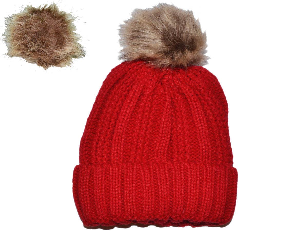 Winter Beanie W/ Removable Pom-Pom