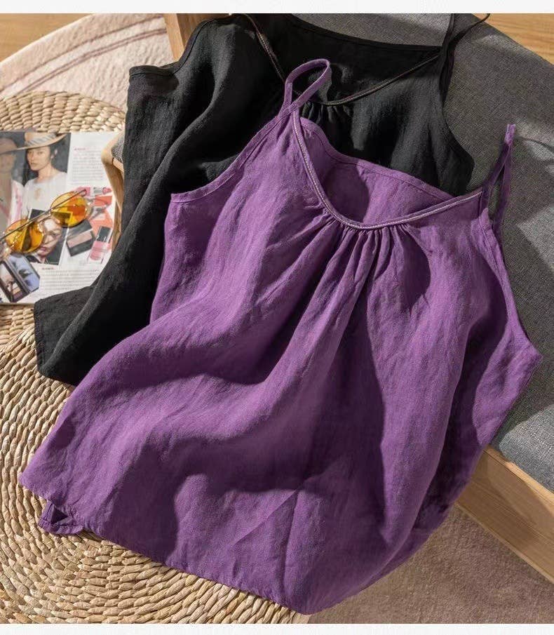 Hope & Sunshine - Cotton Linen Camisole Tank Top