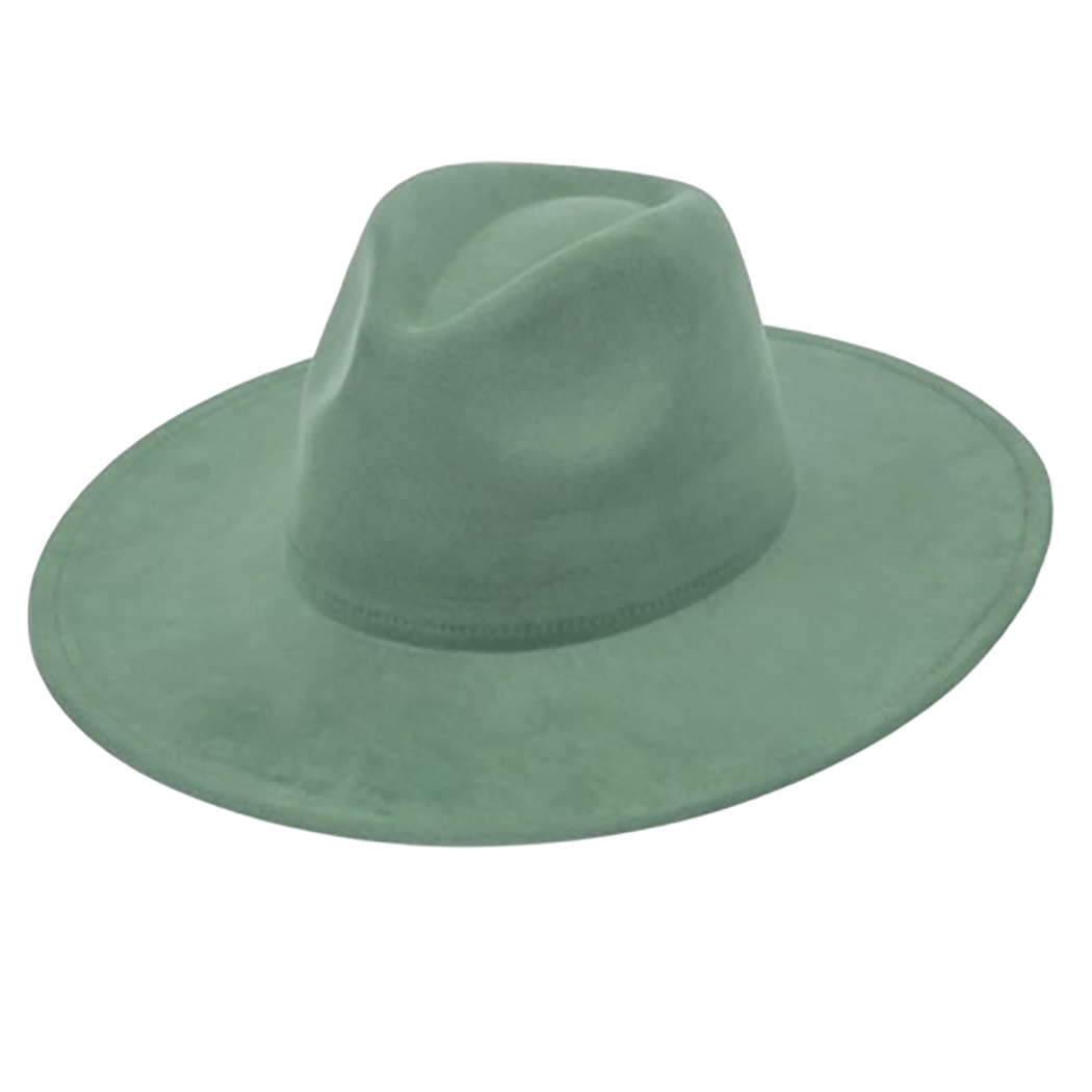 AdornWise - Vegan Suede Cowboy Hat - Flat Brim, Adjustable Fit