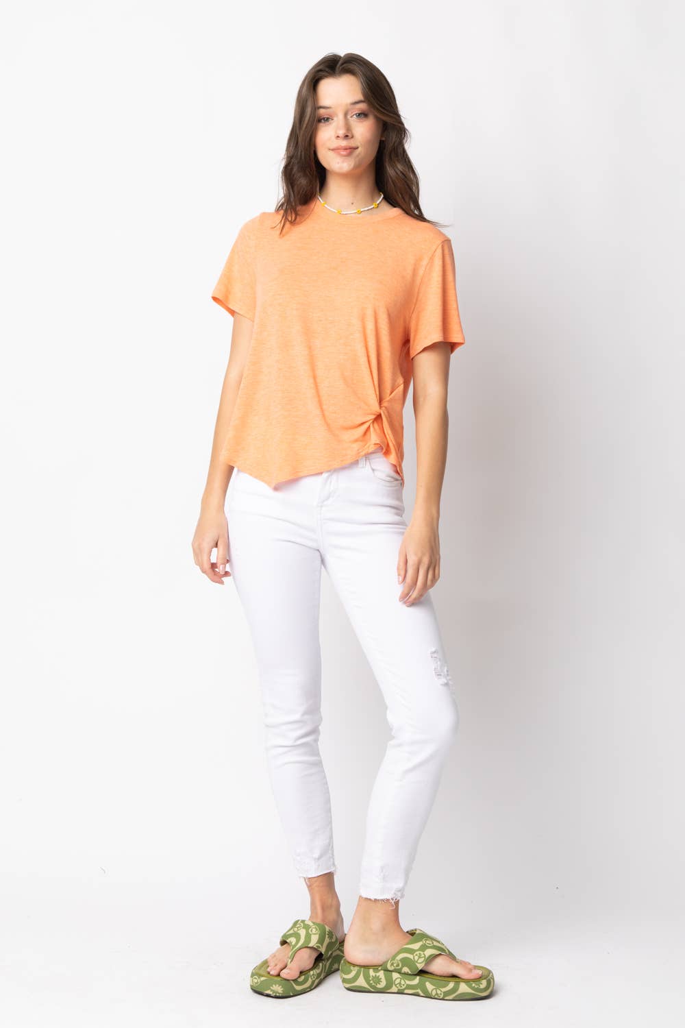 VERY J - NT10973-Twisted Hem Knit Top