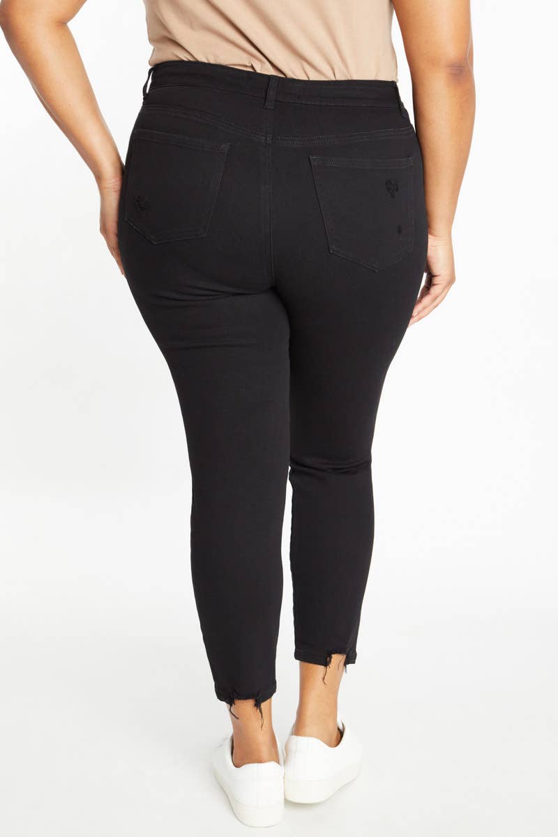 Curvy Distressed Ankle Skinny Jeans