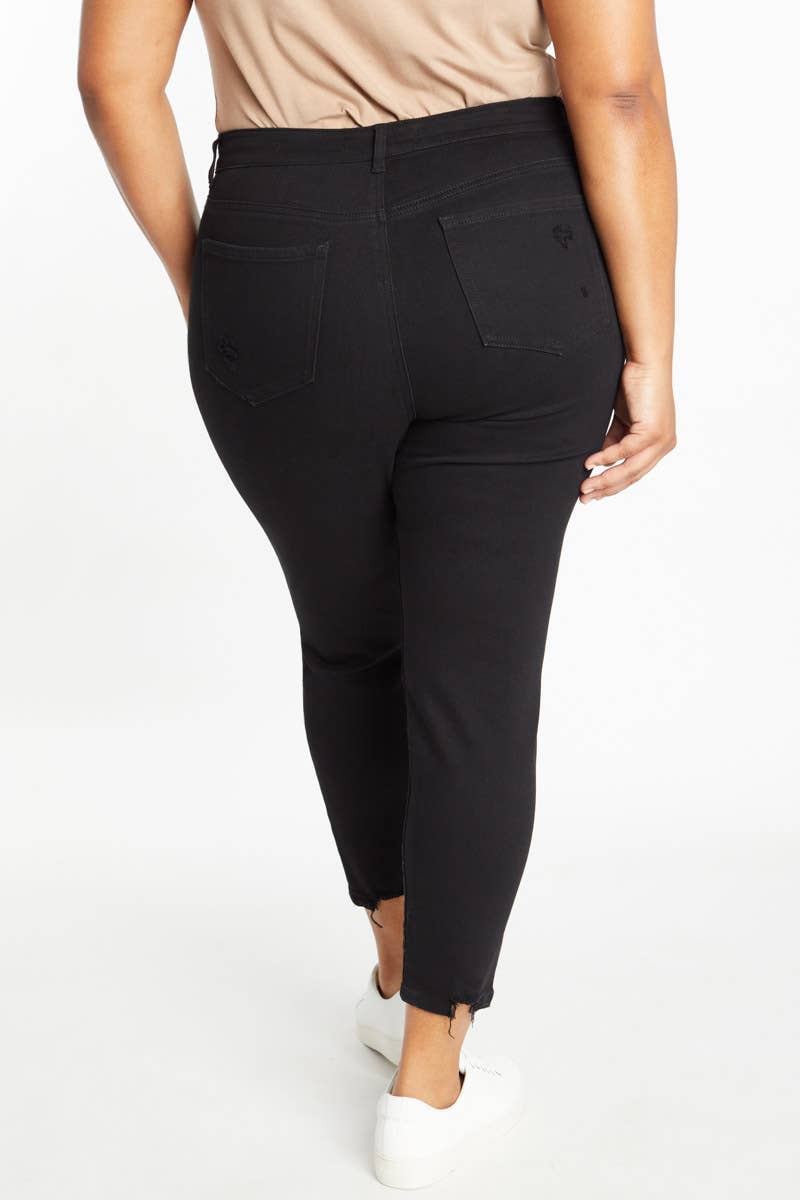 Curvy Distressed Ankle Skinny Jeans